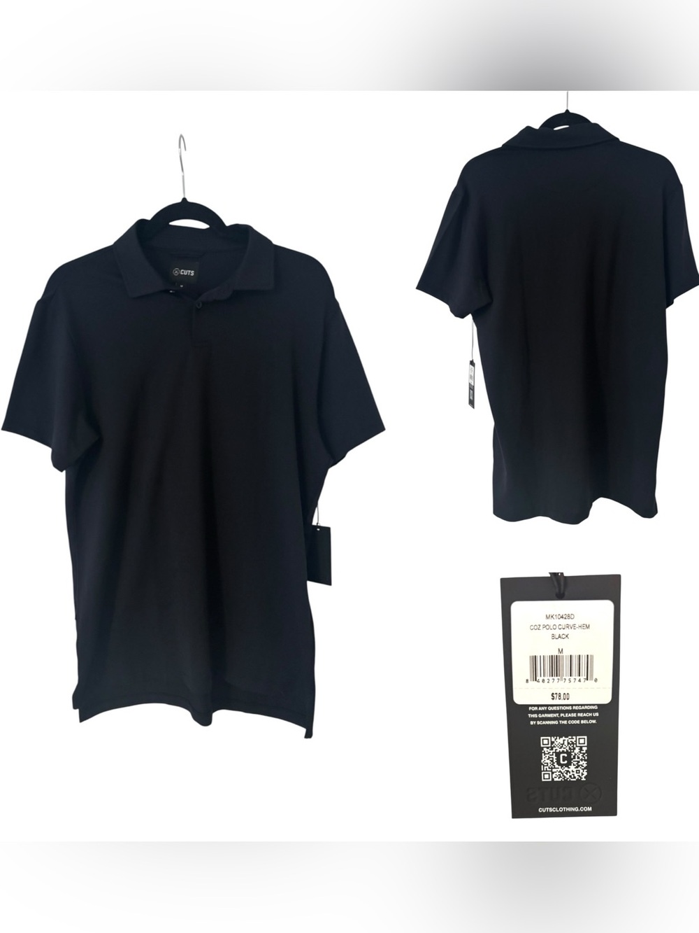 Cuts Clothing Navy Curve Hem Polo